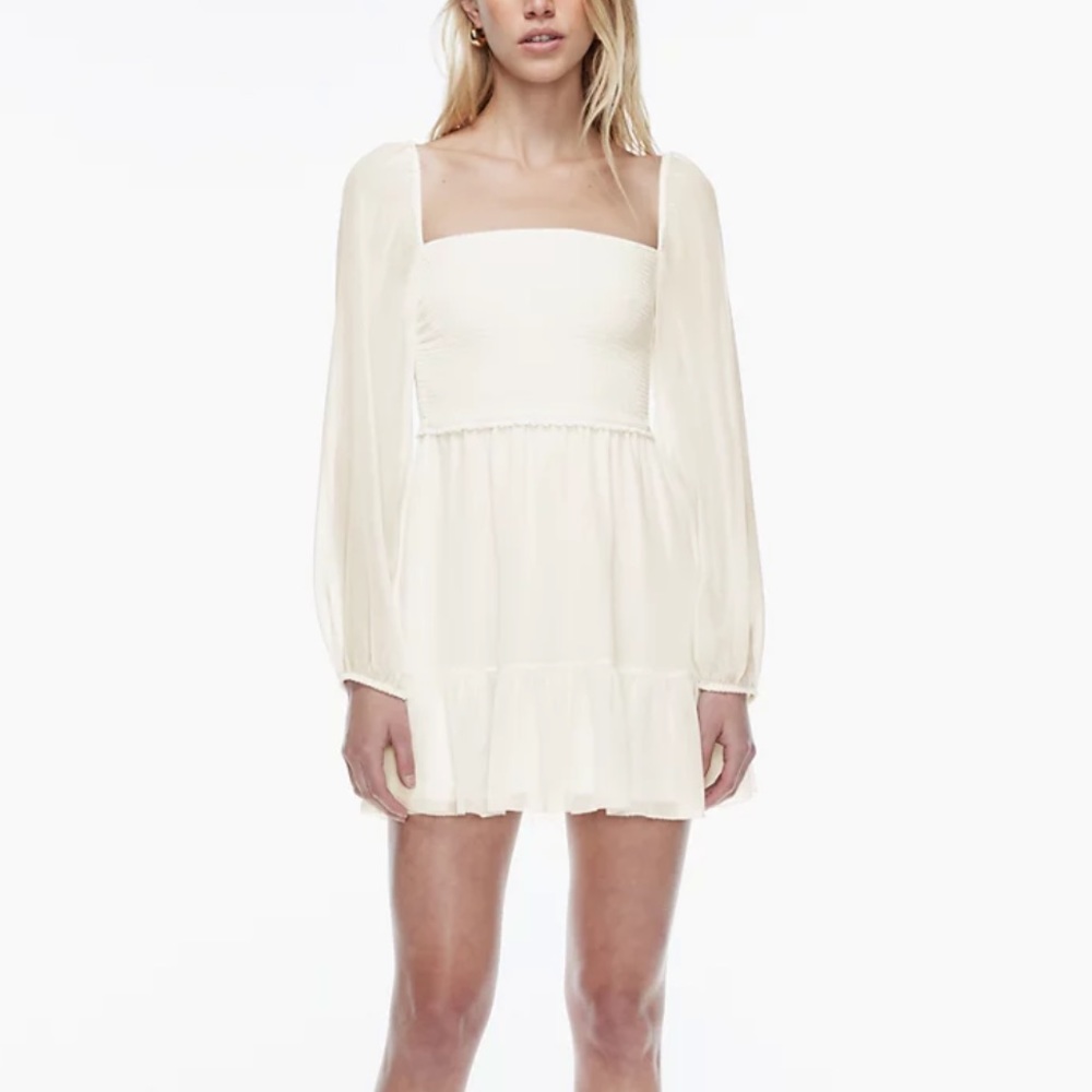 Aritzia Wilfred Tempest Mini Dress in Light Birch